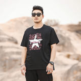 2021特大码宽松圆领短袖T恤加肥加大圆领港风模特图6118P55，男装T恤，星座1106