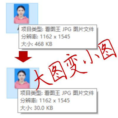 图片无损放大大图变小图缩小上传图片大小放大一寸二寸证件照太大