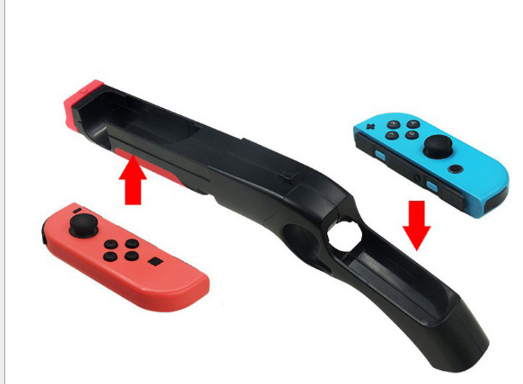 스위치 게임 총 스톡 OLED 조이 콘 핸들 총 스톡 그립 핸들 NS 슈팅 체성 감각 총 액세서리
