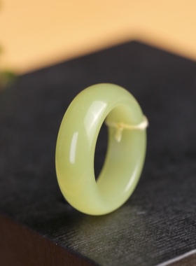 天然正品新疆和田玉戒指女款黄口玉镯子黄玉镯子老料黄口料戒指女
