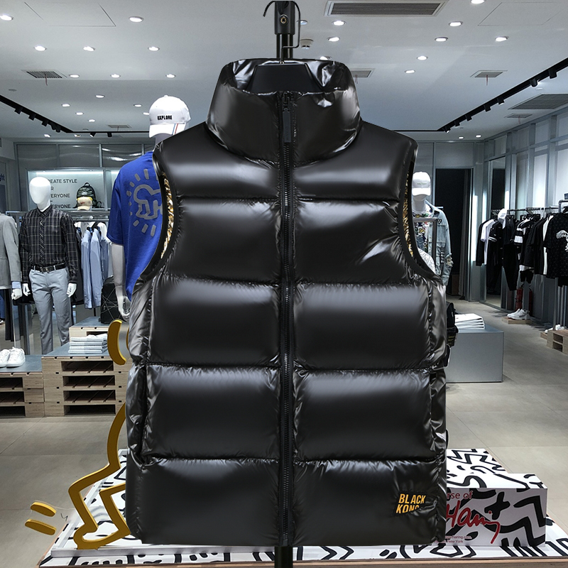 黑金羽绒棉马甲男女同款2025新款外穿韩版宽松休闲加厚背心外套潮