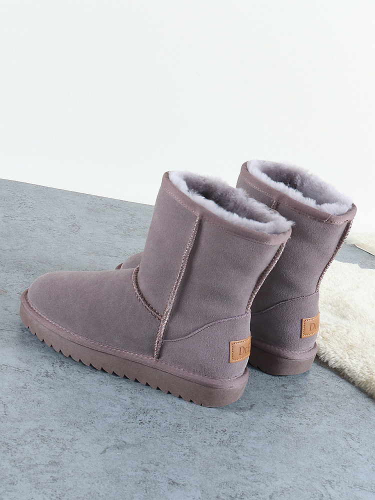 雪地靴女冬季中筒靴皮毛一体保暖