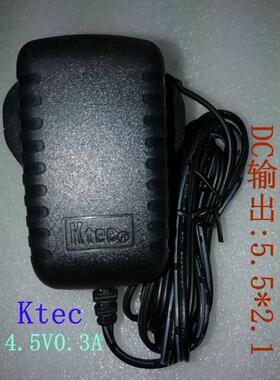 KSAA0450030W Ktec 4.5V0.3A开关电源乐器适配器DC为5.5*2.1