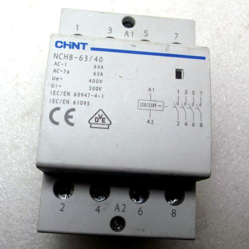 NCH8-63/40正泰正品小型家用接触器 导轨式 NCH8 220V 四常开 63A