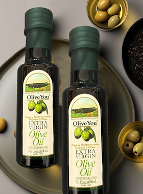 欧丽油/OLIVEYOU特级初榨橄榄油2*100ml沙拉轻食正品100%纯进口油