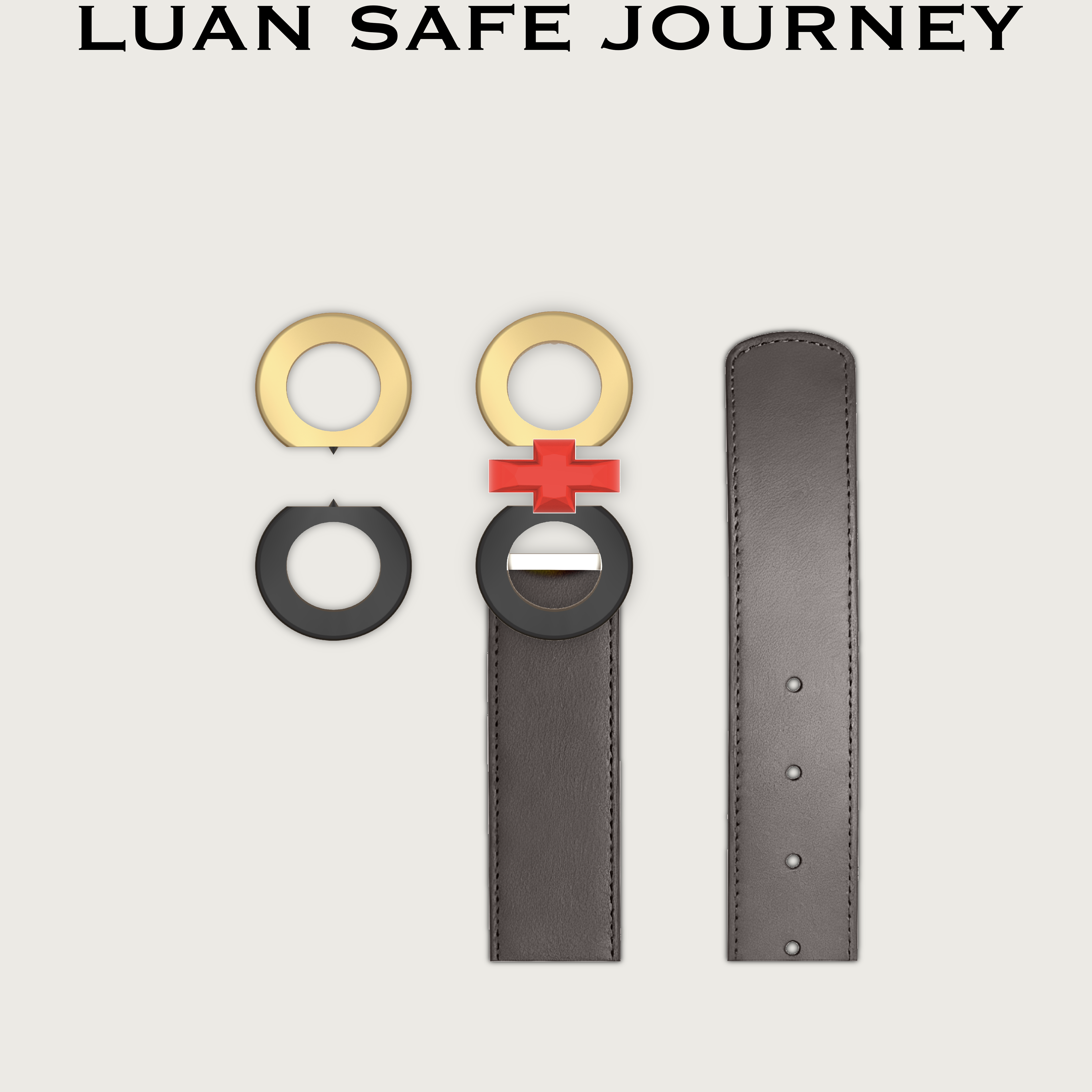 LuanSafeJourney黑金色皮带扣