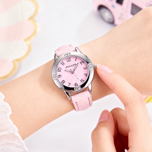 森系女孩女士水钻精致小表盘皮带手表成年人学生考试用上班族通勤