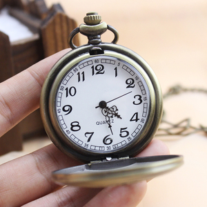 复古翻盖镂空中老年人挂表男士电子防水表经典清晰大数字怀表包邮