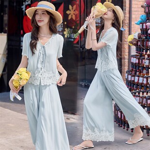 2026超火夏季今年流行的爆款休闲套装新款大码巨好看女装胖mm夏天