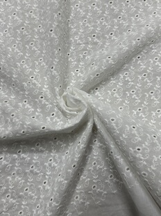 日产白色纯棉刺绣幅宽140cm微透衬衫裙子手工娃衣14元半米