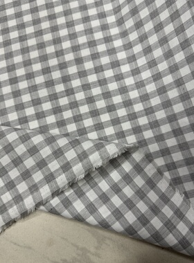 日产纯棉色织灰色格子幅宽112cm一米135克衬衫裙子手工9元半米