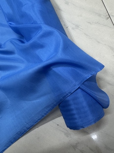 亮蓝色柔软垂顺真丝棉幅宽140cm微透衬衫 半米 裙子内衬11元