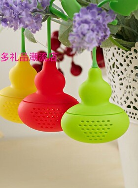 环保硅胶葫芦泡茶器创意茶具便携冲茶器硅胶玫瑰花茶漏茶滤器爆款