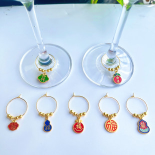 酒会酒席红酒杯区分标记聚会水杯识别器酒杯识别环宴会杯子标签器