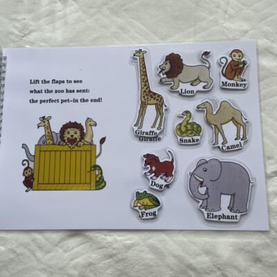 funny dearzoo英语配对亲爱的动物安静书绘本拓启蒙免剪成品包邮