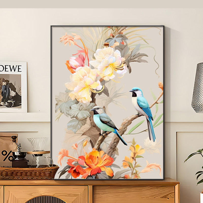 喜上眉梢原木风客厅沙发背景墙面装饰画桌面斗柜花鸟喜庆吉祥挂画,家居饰品,现代装饰画,淘宝优惠券,粉丝福利购,淘宝优惠卷