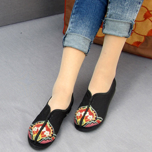 九天莲池春夏新款老北京千层底布鞋民族风复古个性刺绣女单鞋平底