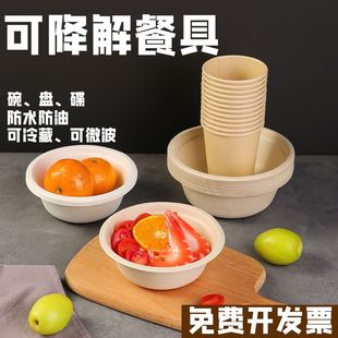 家用户外网红环保可降解餐具泡面烧烤火锅食品级一次性纸碗 加厚