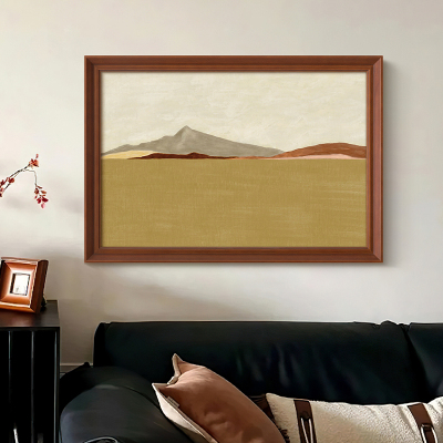 山景》法式中古风客厅装饰画北欧复古玄关餐厅挂画小众艺术风景画