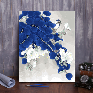 diy数字油画客厅 风景花卉动漫人物定制手绘填色装饰画 时鸣春涧