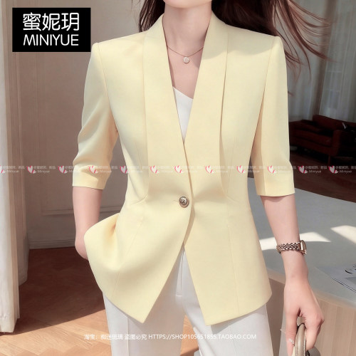 无领小个子休闲西装外套女高级感