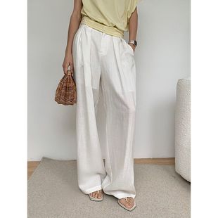 老钱风新款休闲裤女清凉松弛雅痞花苞裤时尚宽松百搭烟袋裤夏