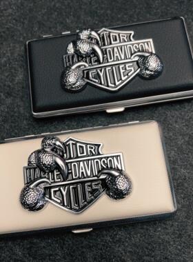 细支烟盒20装特加长120mm皮烟盒金属铁夹粗支烟盒男士烟盒小雪茄