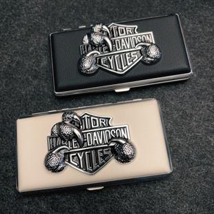 细支烟盒20装特加长120mm皮烟盒金属铁夹粗支烟盒男士烟盒小雪茄