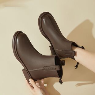 马丁靴女款2024新款爆款平底女靴子小短靴秋冬季加绒女鞋