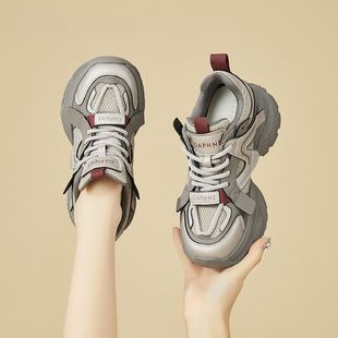 厚底老爹鞋女款2024新款秋冬爆款女鞋冬季加绒鞋子女运动鞋