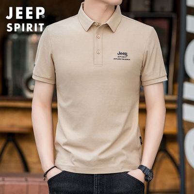 JEEP吉普2025男春夏新珠地索罗纳翻领半袖T恤休闲男士POLO衫5298