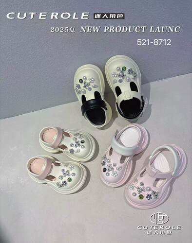 专柜正品迷人角色2025水钻增高洞洞鞋女ins潮防滑厚底包头拖鞋