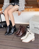 专柜正品 迷人角色手抓纹胎牛皮尖头2024后拉链马丁靴切尔西单靴