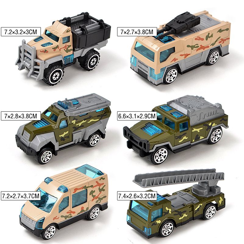 消防合金车儿童迷你耐摔玩具 工程军事滑行车小孩玩具幼儿园礼物