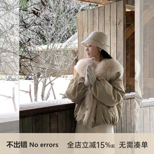 冬新款 牛角扣可拆卸狐狸毛领皮草90鹅绒羽绒服 errors 不出错No