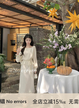 不出错No errors【月织纱雾】气质蕾丝薄纱拼接直筒半裙 26夏新款