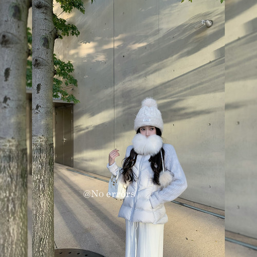 不出错 No errors 95白鸭绒针织拼接收腰排骨羽绒服轻薄内胆外套
