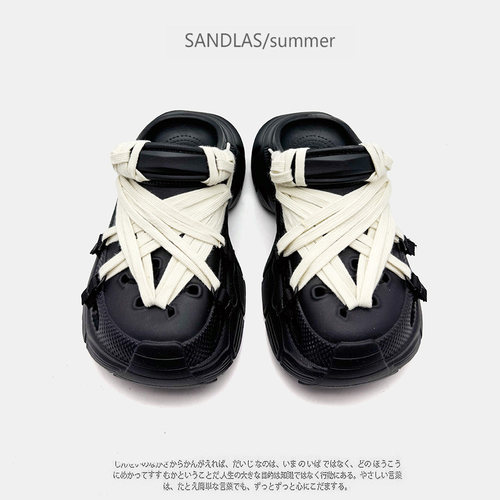 夏季防滑厚底增高情侣洞洞鞋