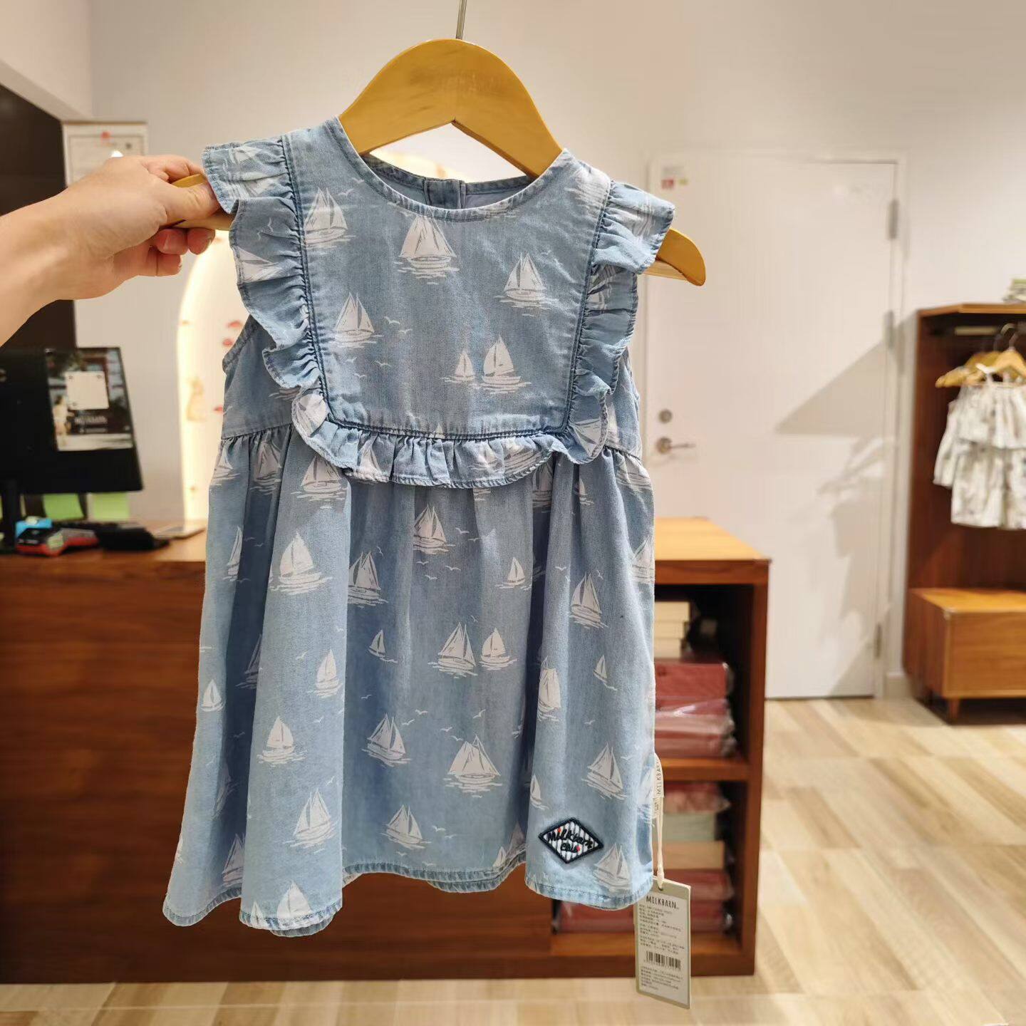 Milkbarn女童小飞袖春夏连衣裙
