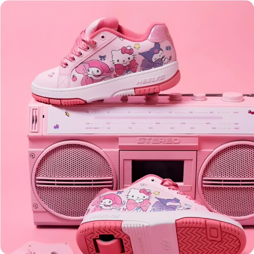 美国heelys暴走鞋kitty猫儿童学生成人单轮轮滑鞋防滑橡胶轮