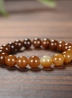 新疆和田玉且末金山糖料手串