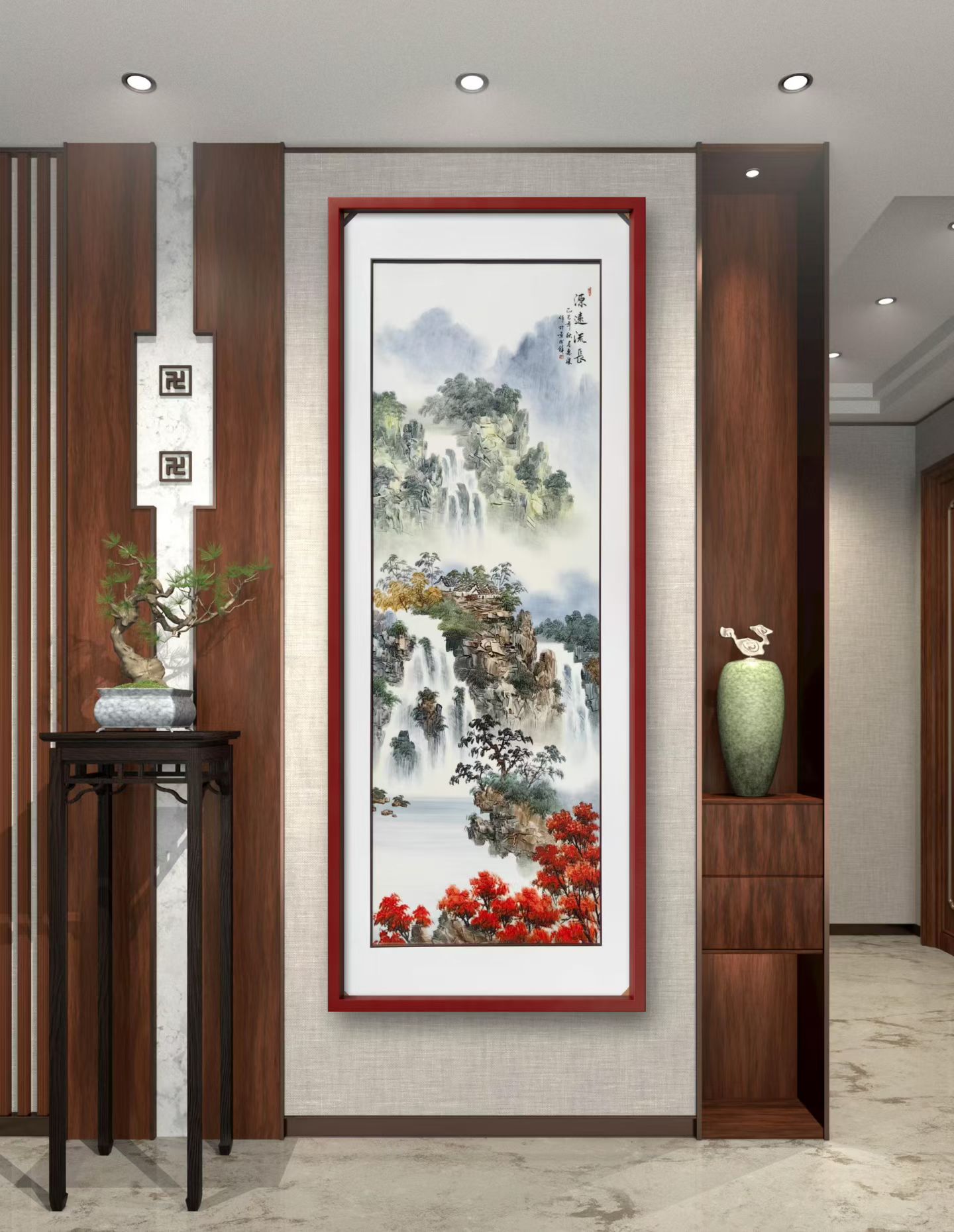 景德镇瓷板画客厅餐厅玄关装饰画