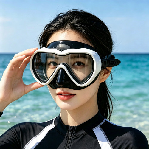 广角视野防雾高清游泳镜防呛水护鼻潜水面镜硅胶浮潜自由潜面罩