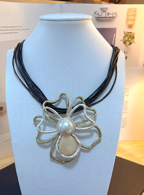 优雅气质镂空花朵项链气质锁骨链