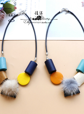 韩国休闲风撞色配饰毛衣链