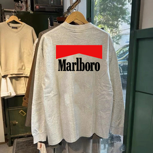 纯棉重磅字母宽松打底衫 T恤男美式 上衣 秋冬潮牌长袖 外贸出口订单