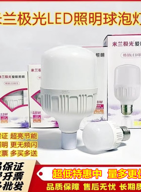 米兰极光超亮led节能灯泡家用螺口5w9w13W28瓦大功率室内照明球泡