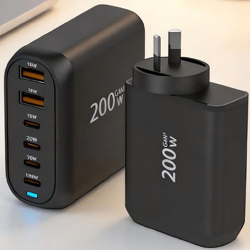 200W澳规双C口PD快充充电器插头