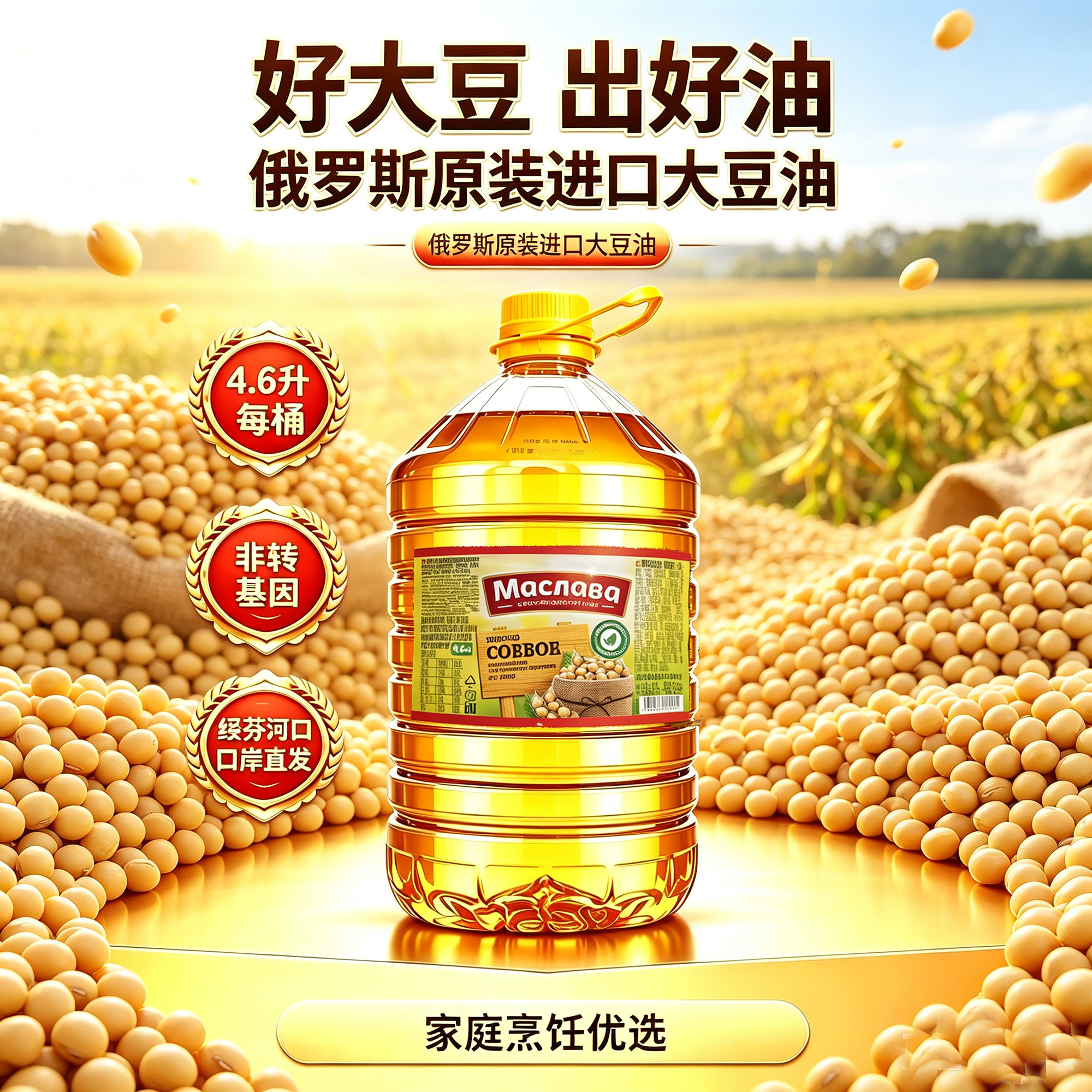 俄罗斯原装进口大豆油非转基因一级大豆油大桶装