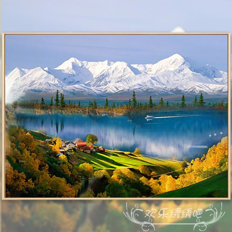 十字绣2025新款绣客厅欧式油画风卧室餐厅线绣大气风景刺绣印花